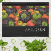 Farbenfrohe Tomate und Lila Bell Pepper Medley Geschirrtuch (Gefaltet)