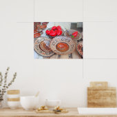 Farbenfrohe Töpferei auf einer Kunstmesse Poster (Küche)