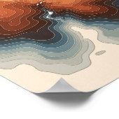 Farbenfrohe topographische Karte Drucken Poster (Ecke)