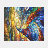 Farbenfrohe Tornado Kunstgalerie Fleecedecke (Vorderseite (Horizontal))