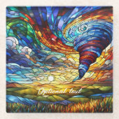 Farbenfrohe Tornado Kunstgalerie Glasuntersetzer (Vorderseite)
