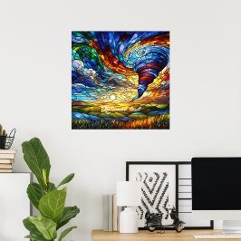 Farbenfrohe Tornado Kunstgalerie Poster