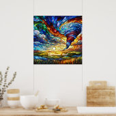 Farbenfrohe Tornado Kunstgalerie Poster (Küche)