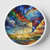 Farbenfrohe Tornado Kunstgalerie Uhr (Vorderseite)