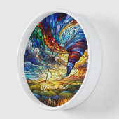 Farbenfrohe Tornado Kunstgalerie Uhr (Winkel)