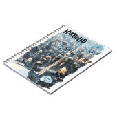 Farbenfrohe Toronto City Silhouette Notizblock (Linke Seite)