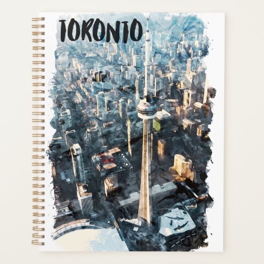 Farbenfrohe Toronto City Silhouette Planer (Vorderseite)