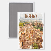 Farbenfrohe Toskana Italien Magnet (Vorderseite/Rückseite)