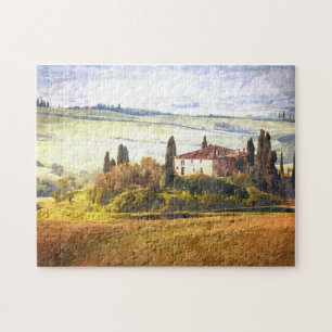 Farbenfrohe Toskana Landschaftliche Landschaft Puzzle