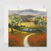 Farbenfrohe toskanische Landschaft Einladung zur H (Vorderseite)