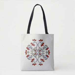 Farbenfrohe Tote Bag mit Ornament-Muster Tasche