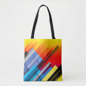 Farbenfrohe Tote Tasche mit diagonalen Streifen (Vorderseite)