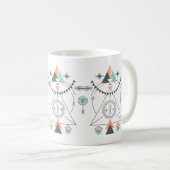 Farbenfrohe Totem-Design Kaffeetasse (VorderseiteRechts)