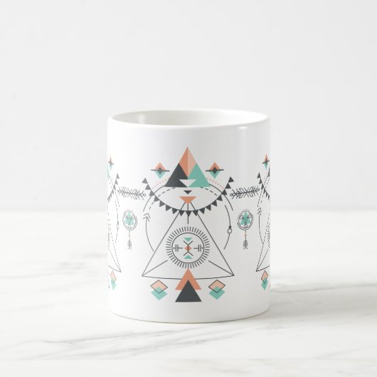 Farbenfrohe Totem-Design Kaffeetasse (Mittel)