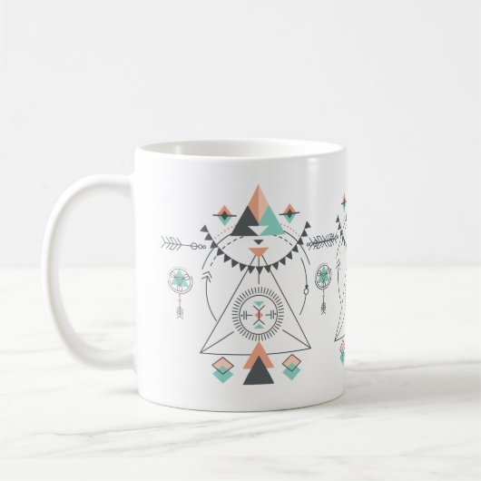 Farbenfrohe Totem-Design Kaffeetasse (Links)