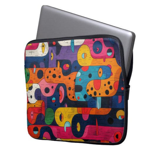 Farbenfrohe Totems Bath Mat Laptopschutzhülle (Vorderseite Links)