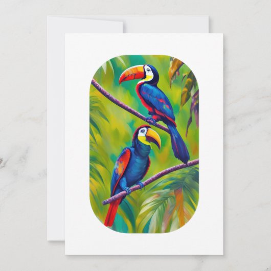 Farbenfrohe Toucan Bird Art Einladung (Vorderseite)