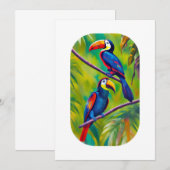 Farbenfrohe Toucan Bird Art Einladung (Vorne/Hinten)