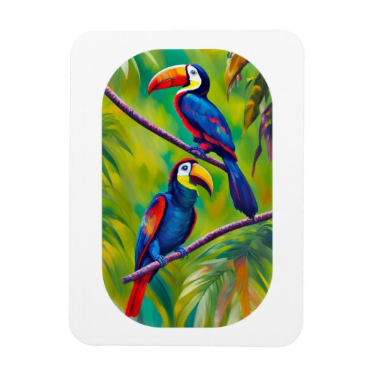 Farbenfrohe Toucan Bird Art Magnet (Vertikal)