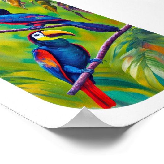 Farbenfrohe Toucan Bird Art Poster (Ecke)
