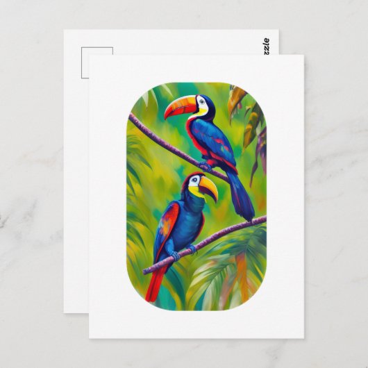 Farbenfrohe Toucan Bird Art Postkarte (Vorne/Hinten)