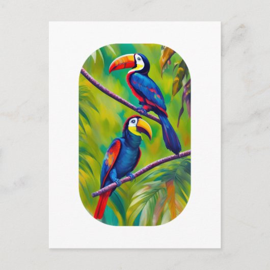 Farbenfrohe Toucan Bird Art Postkarte (Vorderseite)