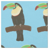 Farbenfrohe Toucan Bird auf Branchentextur Stoff (Nahaufnahme)