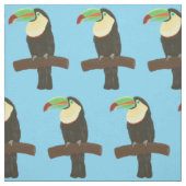 Farbenfrohe Toucan Bird auf Branchentextur Stoff (Muster)