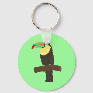 Farbenfrohe Toucan Bird Painting Key Chain Schlüsselanhänger