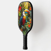 Farbenfrohe Toucan Bird Pickleball Schläger (Links)