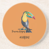 Farbenfrohe Toucan Keeper Aquarellfarbe Illustrati Getränkeuntersetzer (Vorne)