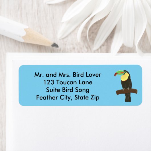 Farbenfrohe Toucan Painting Address Labels (Insitu)