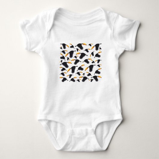 Farbenfrohe Toucan Tropical Bird Muster Baby Strampler (Vorderseite)
