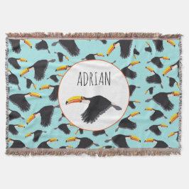 Farbenfrohe Toucan Tropical Bird Muster Decke