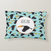 Farbenfrohe Toucan Tropical Bird Muster Dekokissen (Rückseite)