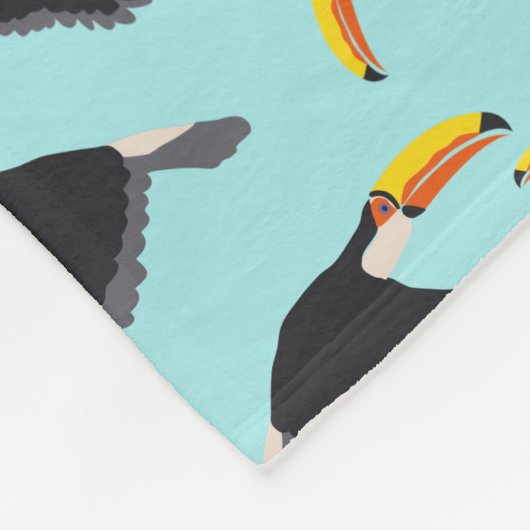 Farbenfrohe Toucan Tropical Bird Muster Fleecedecke (Ecke)