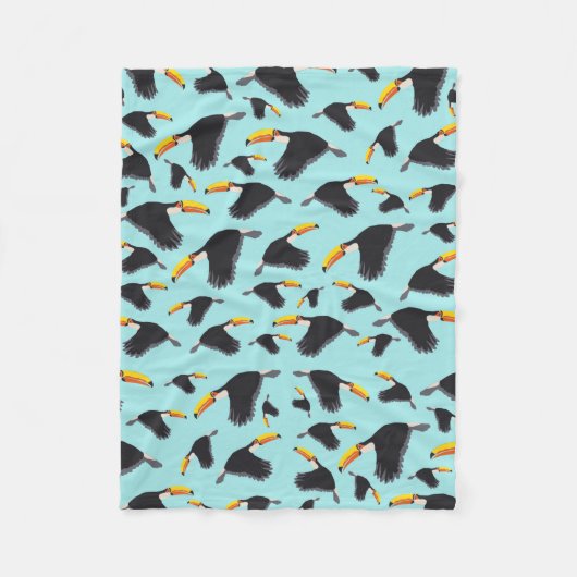 Farbenfrohe Toucan Tropical Bird Muster Fleecedecke (Vorderseite)