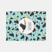 Farbenfrohe Toucan Tropical Bird Muster Fleecedecke (Vorderseite (Horizontal))