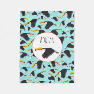 Farbenfrohe Toucan Tropical Bird Muster Fleecedecke
