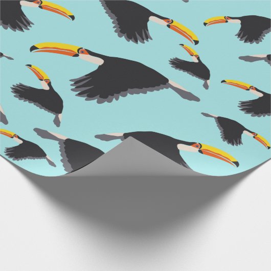 Farbenfrohe Toucan Tropical Bird Muster Geschenkpapier (Ecke)