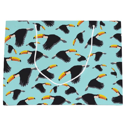 Farbenfrohe Toucan Tropical Bird Muster Große Geschenktüte (Vorderseite)