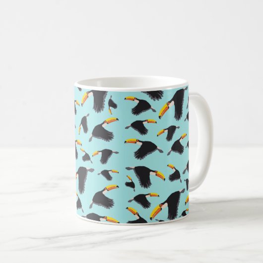 Farbenfrohe Toucan Tropical Bird Muster Kaffeetasse (VorderseiteRechts)