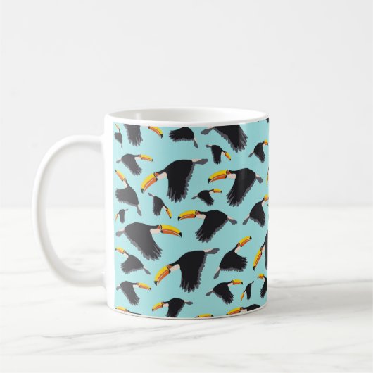 Farbenfrohe Toucan Tropical Bird Muster Kaffeetasse (Links)