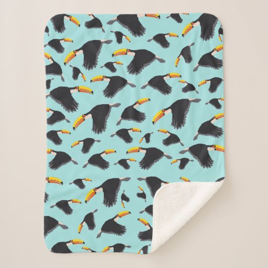 Farbenfrohe Toucan Tropical Bird Muster Sherpadecke (Vorderseite)