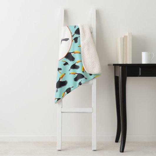 Farbenfrohe Toucan Tropical Bird Muster Sherpadecke (Beispiel)