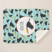 Farbenfrohe Toucan Tropical Bird Muster Sherpadecke (Vorderseite (Horizontal))