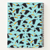 Farbenfrohe Toucan Tropical Bird Pattern School Notizblock (Rückseite)