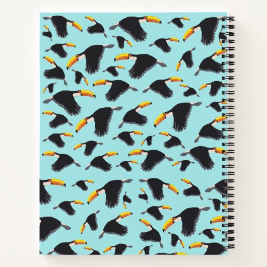 Farbenfrohe Toucan Tropical Bird Pattern School Notizblock (Rückseite)