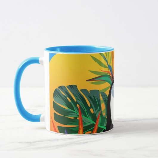 Farbenfrohe Toucan Tropical Dschungel Keramik Tass Tasse (Links)