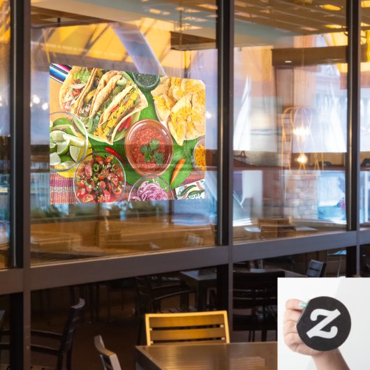 Farbenfrohe, traditionelle mexikanische Geschirr Fensteraufkleber (Restaurantfenster)